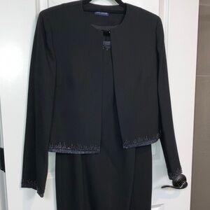 NWT Ann Taylor 4 Black Beaded Sleeveless Lined Formal Sheath Dress jacket or 6